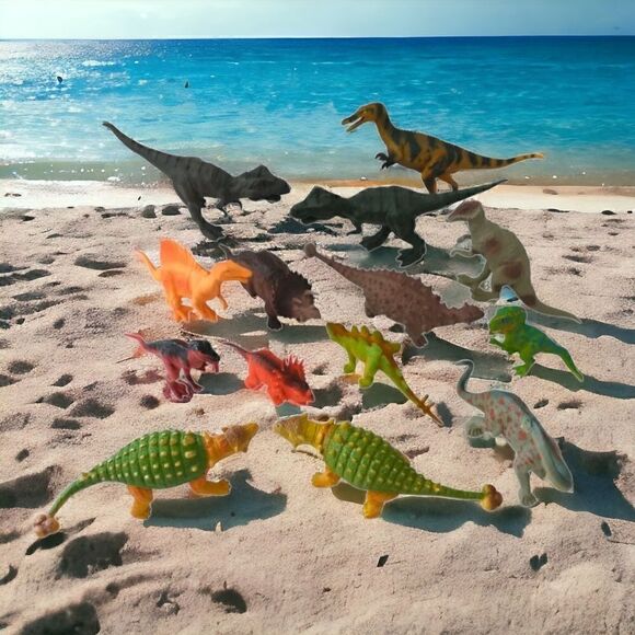 Dinosaurs Lot 14 Play Hard Plastic Vintage to Now Dinos Some Geoworld Safari Ltd - Picture 1 of 16